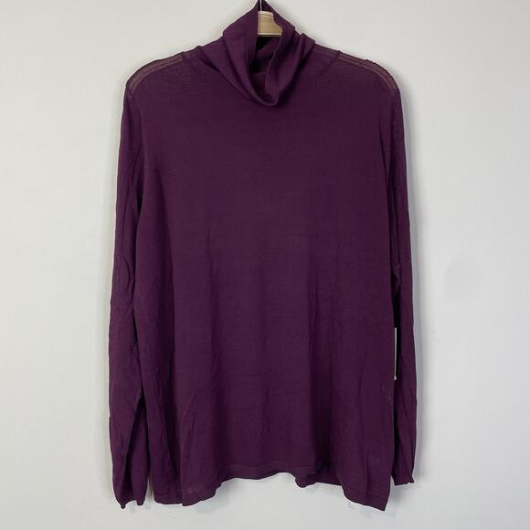 Eloquii Sheer Lightweight Turtleneck Sweater Size‎ 18/20 Lot of 2 Purple Gray - Picture 4 of 13